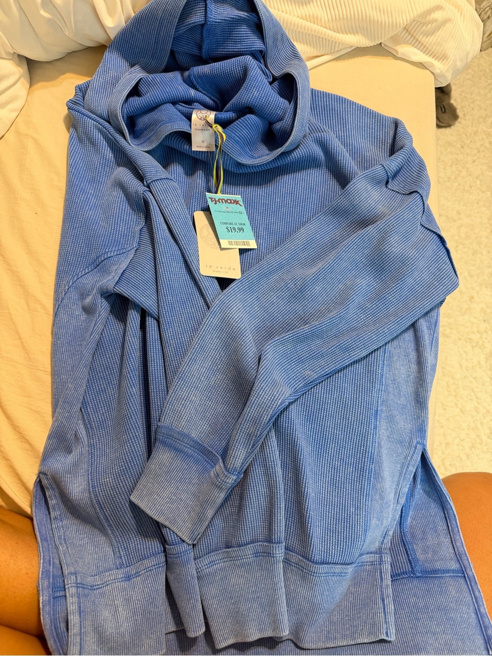 T.J.Maxx Light Blue Ribbed V-Neck Sweater